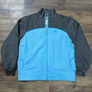 RETRO Reebok Windbreaker Track Jacket WOMENS MEDIUM Sky Blue And Grey